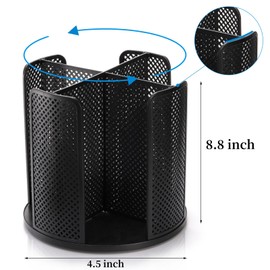 Eorbow 2 Pack Coffee Cup Dispenser, Rotatable 4 Compartment Cup and Lid Holder, Plastic Paper Cup Storage Organizer for Office Restaurant Breakroom Coffee Station Bar Buffet Kitchen Countertop