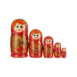5 pcs Wooden Dolls Set