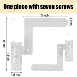 Moxweyeni 8 Pack (4 Pair) Steel Blind Shutter Hinge 1-1/16" Black Wrought Iron Shutter Lift Off Pintle Reversible Hinges for Heavy Duty Wood Frame, Brick, Doors, Window(White)