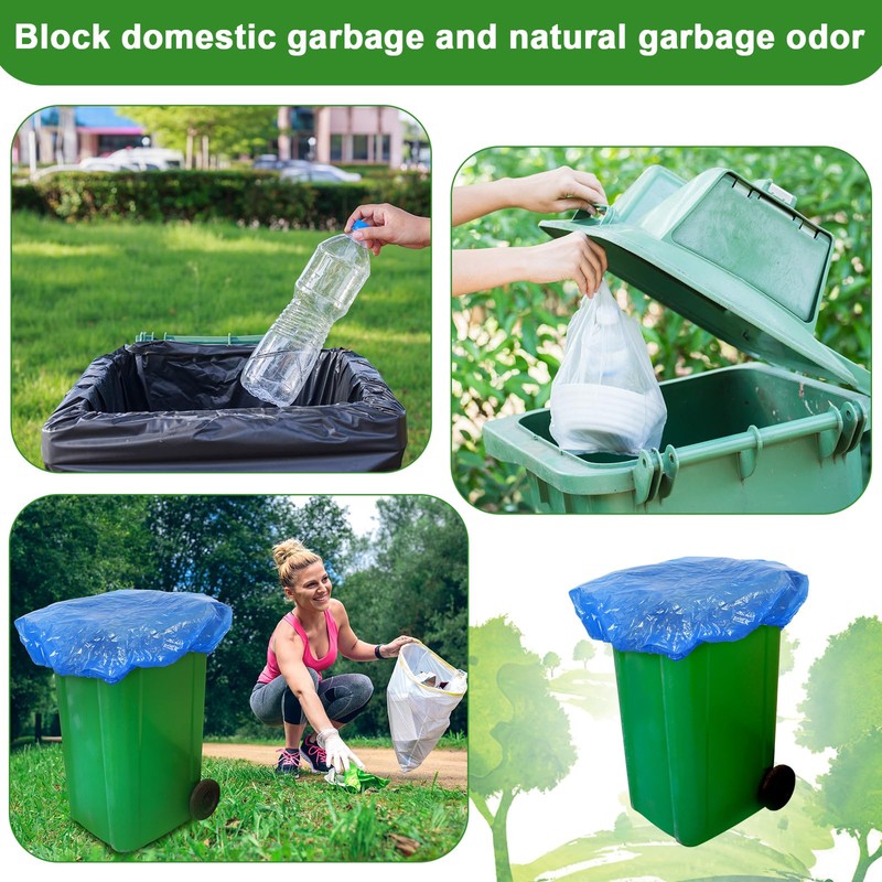 Yeaqee 12 Pcs Trash Can Covers Outdoor 90 Gallon Outside