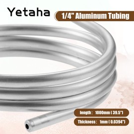 Yetaha 1/4" Aluminum Tubing with Compression Olive Fittings M10x1 Female and Male Nuts, 39.5" Pilot Burner Tube Pipe Assembly, Gas Water Heater Parts