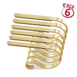 Christmas Stocking Holders for Mantle Set of 6, Non-Slip Adjustable Stocking Holders, Stocking Hanger for Christmas Party Decorations (Gold)