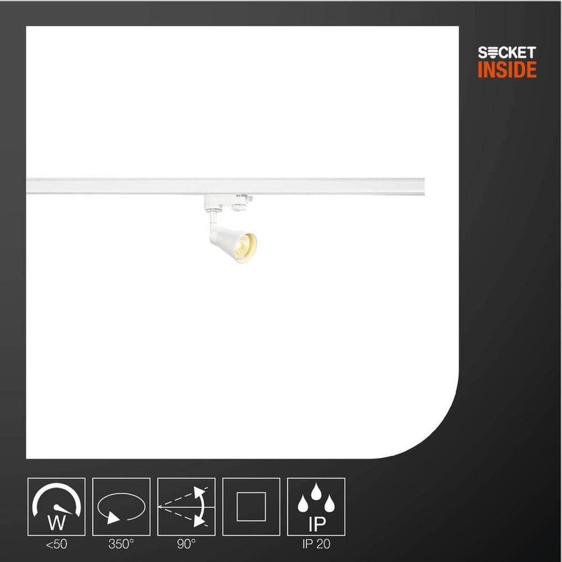 SLV AVO Spot with 3P Adapter, White, 1x GU10, Max