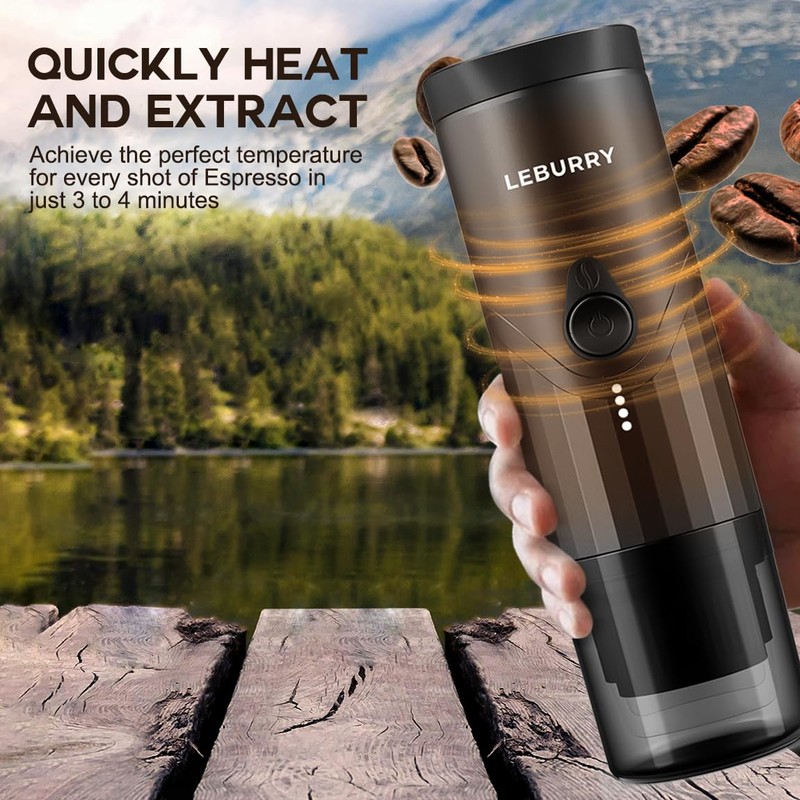 LEBURRY Portable Espresso Machine - Travel Espresso Maker for Both