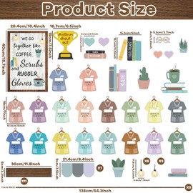 Naozinebi Healthy Bulletin Board Set Healthcare Workers Nurses Classroom Decorations DIY Crafts Health Shout Out Cutouts for Students Hospital Nursing School Back to School RN Party Wall Supplies