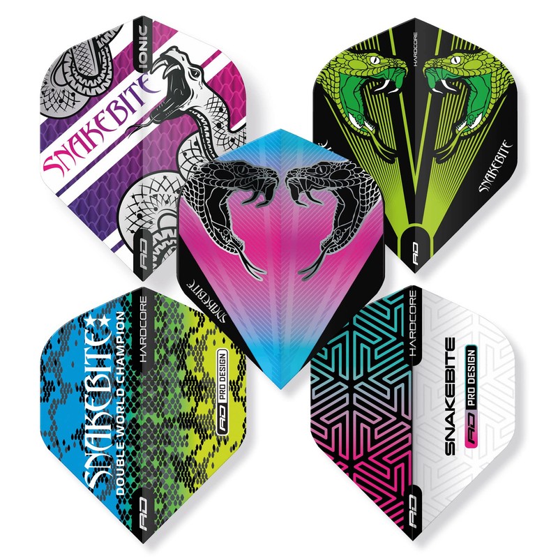 RED DRAGON Snakebite Hardcore Dart Flight Collection 5 Sets Per