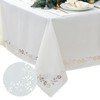 Elrene Home Fashions Poinsettia Noel Laser Cut Holiday Fabric Tablecloth,