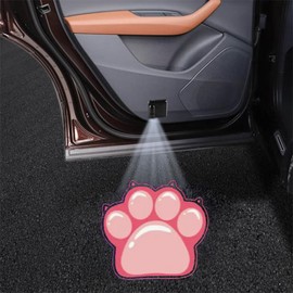 LMZLJZ 2PCS No Fade Car Door Lights,Pink Dog Paw Door Lights Logo Projector LED Shadow Welcome Lamp,Paw Print Car Accessories Dog Gifts,Suitable for All Brands Vehicles Motorcycle