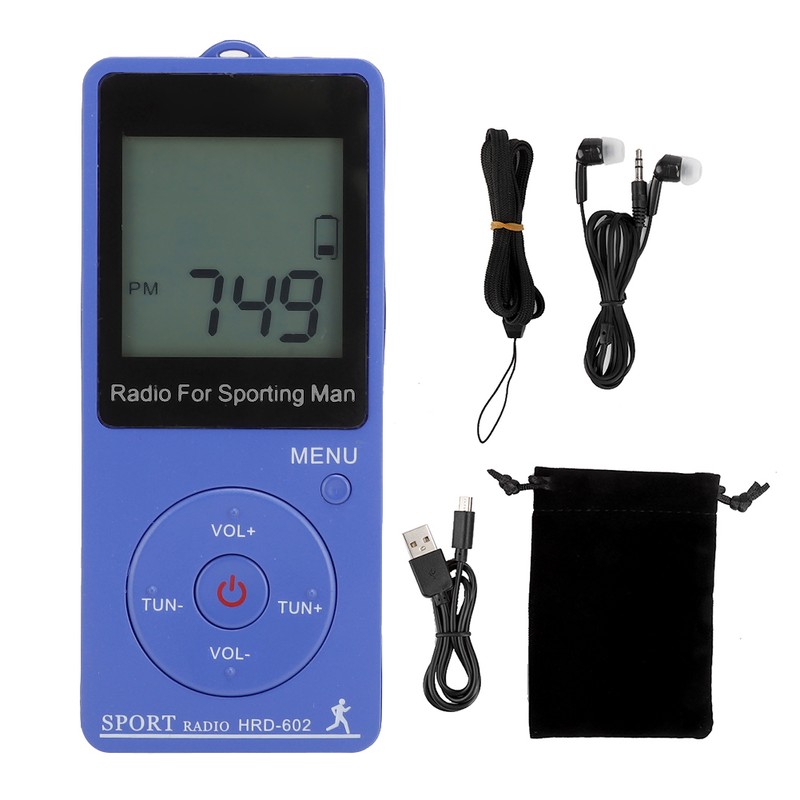 Compact Portable FM/AM Frequency Adjustment Digital Display with Pedometer Function