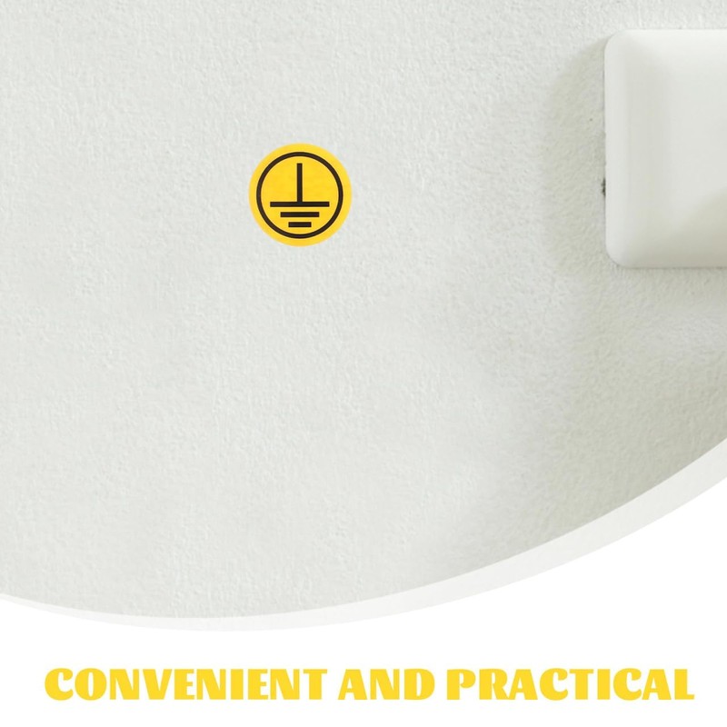 PartyKindom Protective Earthing Symbol Sticker Electrical Warning for Machines Weatherproof