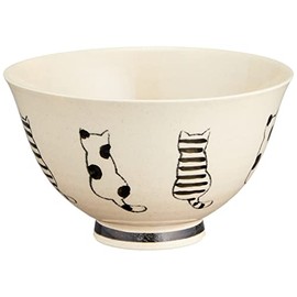 Okukawa Pottery Hasami Ware 248771 Rice Bowl, Rice Bowl, Approx. 4.7 inches (12 cm), B Cat, Black, Black