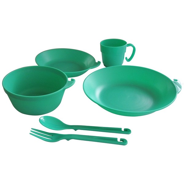 INOUE PLA Q Tableware Set for Single Person 6 Piece Green