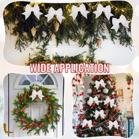 Moosono Christmas bows, white Christmas bows, glitter Christmas tree decoration decoration, for Christmas tree, Christmas wreath