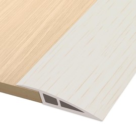 Vinyl Door Threshold Flooring Transition Strip Self Adhesive Carpet Edging Strip for Laminate Doorway Edge Threshold from 2/5" to 3/5" (Beige Wood Grain, 3.3 Ft)