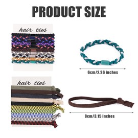 20pcs Hair Tie Bracelets for Women, 2 Styles Multicolored Hair Ties for Men Braided and Knot Decor Ponytails Holders Boho Hair Elastics Accessories for Thin Thick Buns Hairstyles