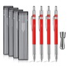 Welders Pencil, Mechanical Metal Marker Silver Pen with Built-in Sharpener