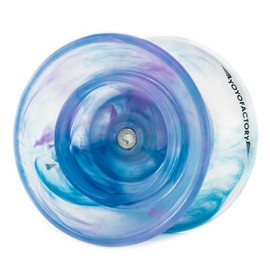 YoyoFactory Flight Offstring Yo-Yo - Blue/Purple (Modern Performance Yoyo, Solid Body, Free Style Yoyoing Tricks, Cord and Instructions Included)