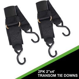 XSTRAP STANDARD XSTRAP STANDARD Marine Boat Trailer 2" x 4' Trailer Transom Tie-Down Straps, 2PK