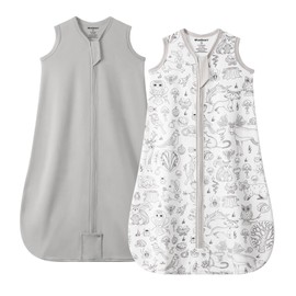 Mosebears Baby Summer Sleeping Bag, 0.5 Tog, Baby Sleeping Bag, 100% Cotton, Breathable Baby Sleeping Bag (2 Pack, Grey, XL (18-24 Months))