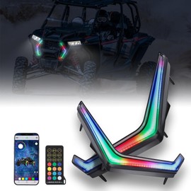 KEMIMOTO RGB Fang Lights with Music Sync Multicolor Modes, APP Control, Waterproof LED Turn Signal Front Accent Light Compatible with Polaris RZR XP 1000 Turbo 2019-2023# 2884871