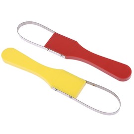 ‌MOTRAIN Upgraded 2-Pack Stainless Steel Hand Loop Weeders, Iron Loop Design with Sharp Blades & Ergonomic Plastic Handle for Lawn, Garden Weed Removal (Portable & Durable, Yellow & Red)