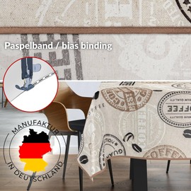 Fabric Tablecloth Washable Table Linen Tablecloth Cotton Polyester Coffee 100 x 140 cm Indoor/Outdoor Tablecloth