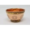 Tibetan Symbol Copper Offering Bowl 3"D: Incense Resin Smudge Burner