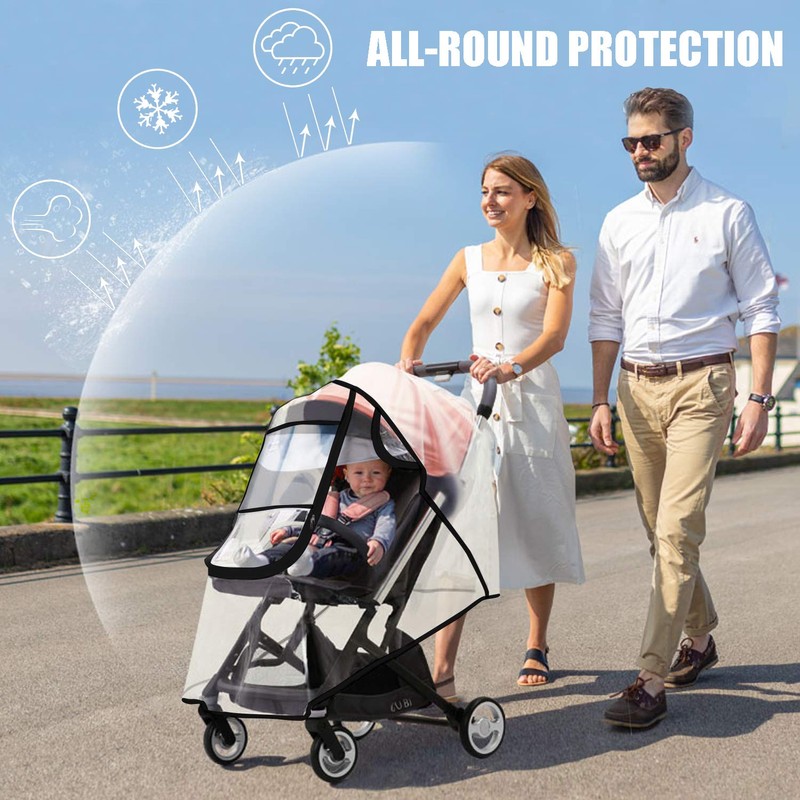Stroller Rain Cover,Universal Stroller Accessory,Waterproof, Windproof Protection,Protect from Dust Snow,Baby