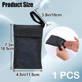 Mesh Exfoliating Bar Soap Pouch Bag, 6 Pcs Quick Drying Soap Saver Pouch with Drawstring,Pocket Exfoliating soap Saver Pouch Bag Nylon soap Saver Bag,Nylon Soaps Savers Pocket for Bath,Black