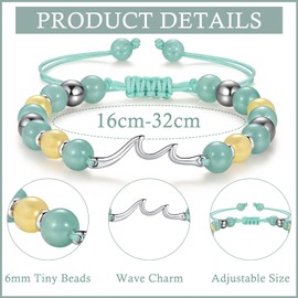 ankbrats Friend Gifts for Women, Adjustable Wave Bracelet with Beaded, Charm Hey Bestie Bracelet for Girls Women Best Friend