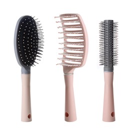 Hair Brush Dry Wet Hair Brush Detangling, Curly Hair - Curved and Vented Hair Brush for Women, Men or Kids Faster Blow Drying Styling Professional Paddle Vent detangler (3 Piece Hair Brush Set)