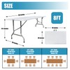 Go-Trio 8 Foot Folding Table 8ft Foldable Portable Plastic Picnic
