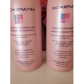 Bio Keratin ~ Moisture Repair Shampoo & Conditioner Set for Dry & Damaged Hair