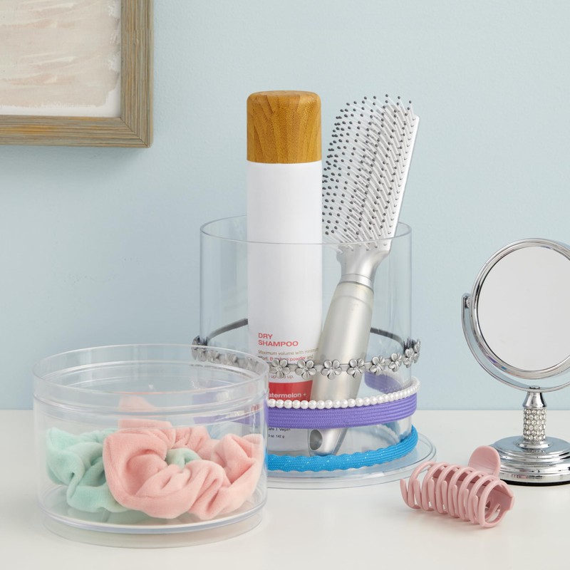 STORi Bella Stackable Clear Plastic Hair Accessory Organizer Set |