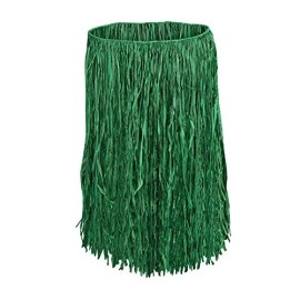 Beistle Adult Raffia Hula Skirt Party Supplies, 31"W x 28"L, Green