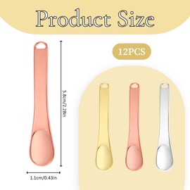 Lusofie 12 Pcs Cosmetic Spatula Tiny Spoons Reusable Mini Spoon Lotion Applicator Eye Cream Applicator Metal Mini Spoons for Face Mask Eye Cream