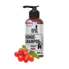 Jack & the Tub Dog Shampoo 500 ml Fruity Vibes Black Edition Dog Shampoo with Conditioner and Fresh Goji Berry Fragrance