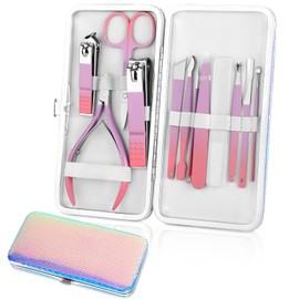 Aceoce Set de Manicura para Mujer, Kit Profesional de Manicura Y Pedicura, Cortauñas Ultra Afilados, Herramientas para El Cuidado de Las Uñas, Recortador de Cutículas, Kit de Aseo con Estuche de Viaje