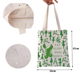 ZJXHPO Irish Dancer Tote Bag Irish Dance Reusable Grocery Shopping Bag Irish Dance Lover Gift Irish Dance Team Handbag (C-Irish Dance Tote)