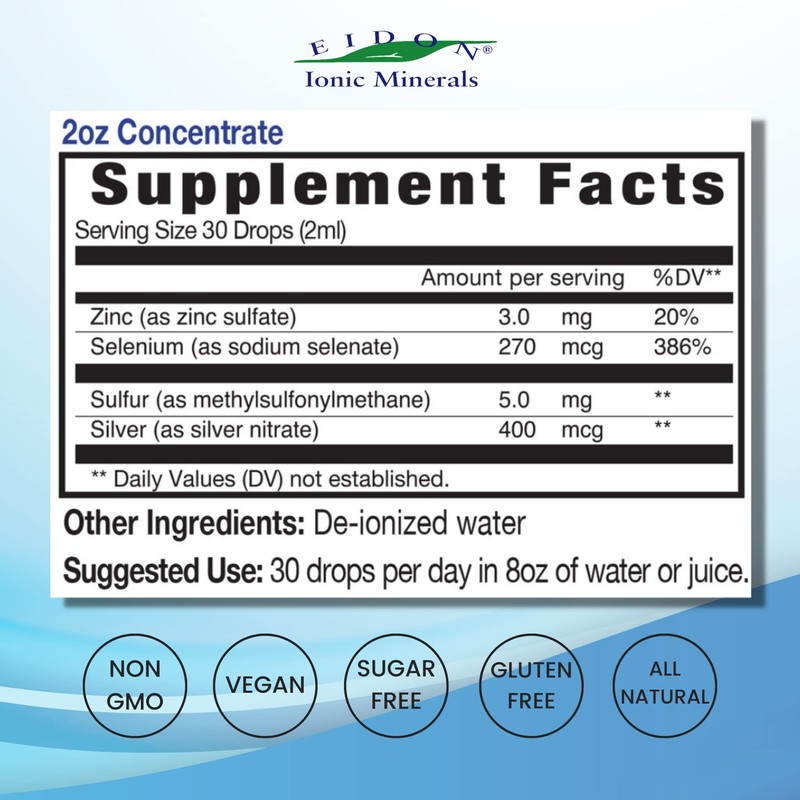 Eidon Immune Support Supplement Liquid Concentrate - Immune Booster Mineral
