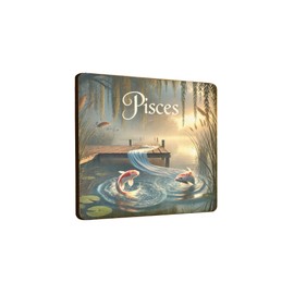 Wooden Fridge Magnet with Koi Fish Design and Pisces Theme, Nature Inspired (mag-kf25-1315)