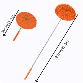 Ceiling Fan & Household Dust Buster: Removable Microfiber Duster with Washable Feature, Ideal for Summer and Fall Cleaning   tool, a Decoration-worthy Housekeeping Essential:_Orange_1-Pack