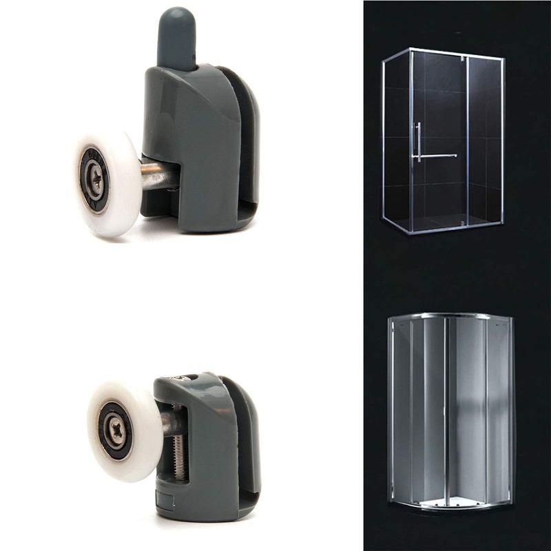 8-Pack Shower Door Rollers with M5 Screw - White Curved