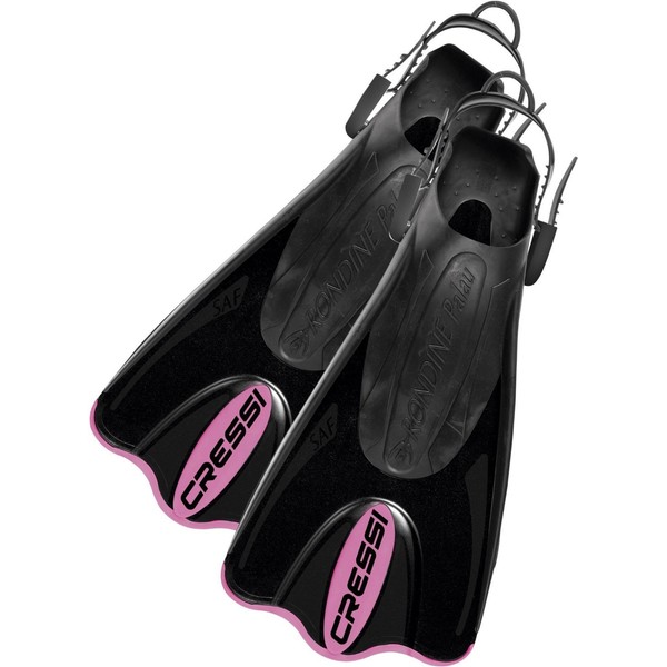 Cressi Men's Palau Saf Snorkeling and Swimming Travel Flippers, Black Pink, X-Small Small 35 38 2.5 5 UK
