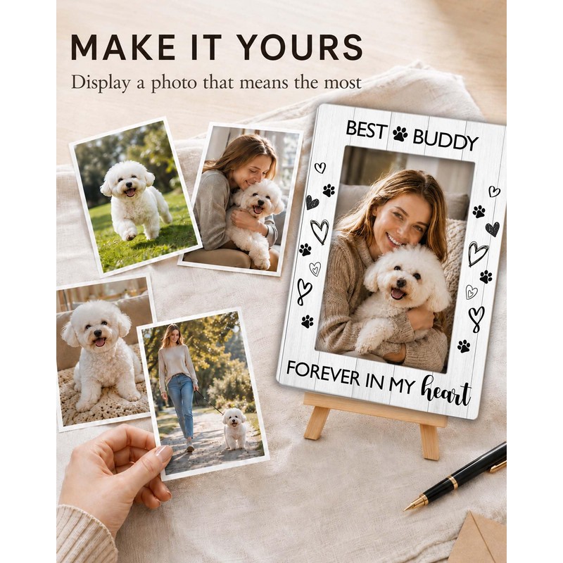 Dog Picture Frame 4×6，Pet Lovers Gift for Women
