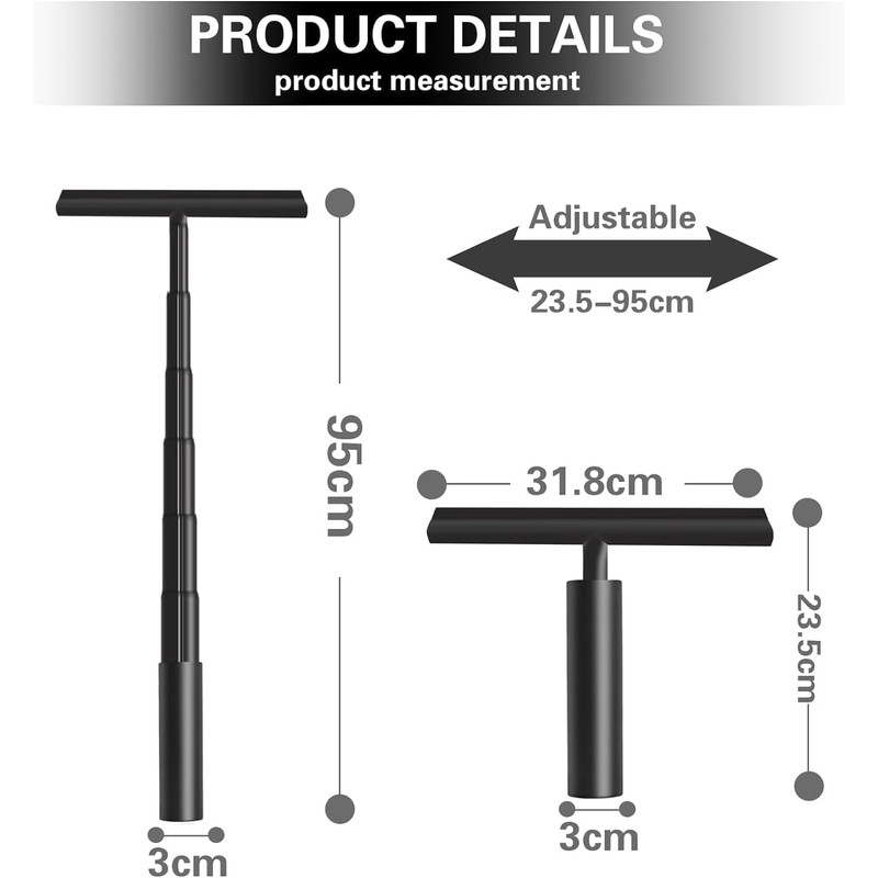 Upgraded 2 in 1 Extendable Shower Squeegee for Glass Doors,