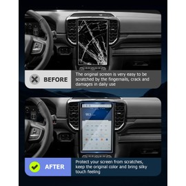 LUWU Pack of 2 Compatible with Ford Ranger Wildtrak X XLT 2023 2024 2025 Navigation Screen Protector 12 Inch Ranger Sync 4 Nano Screen Protector 6H Scratch-Resistant Ranger 2025 Accessories