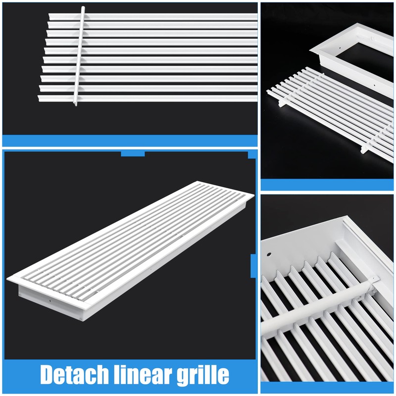 BJADE'S Linear Bar Air Vent Grille,24" X 4",HVAC Stander Vent