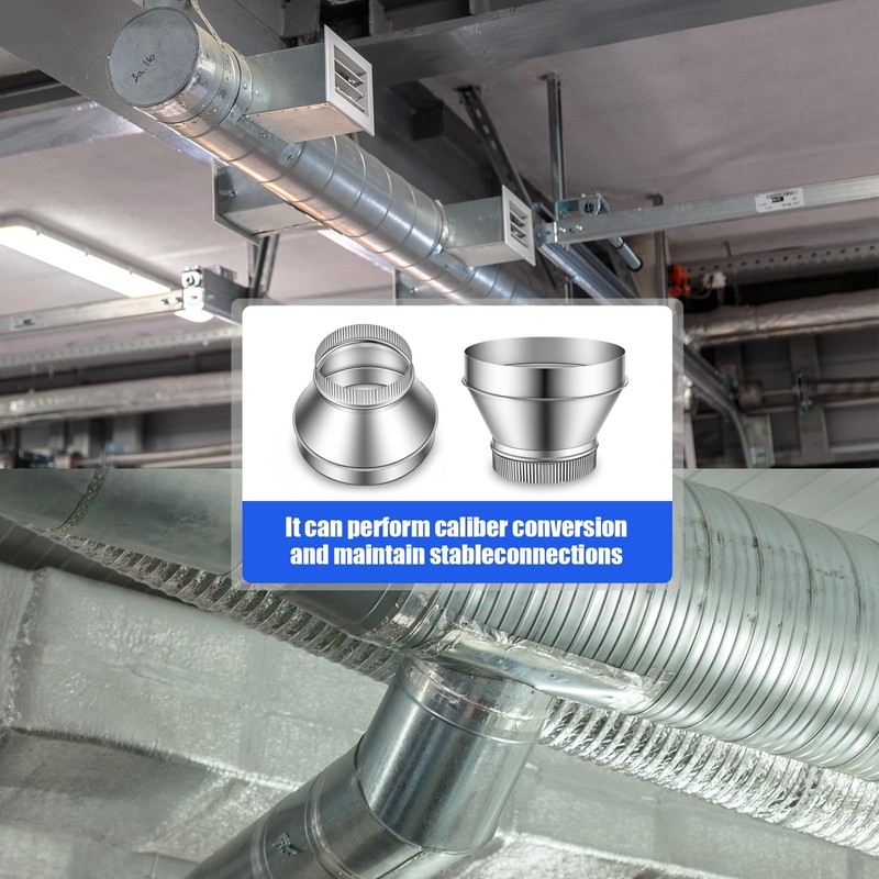 2 Pcs 9" to 6" Duct Reducer Galvanized Steel Increaser