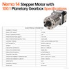 YEJMKJ 100:1 Geared Nema 14 Stepper Motor with Integrated Planetary